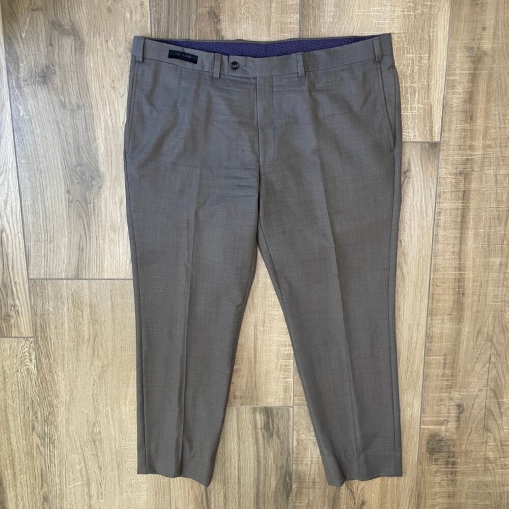 Ted Baker Pants Mens 40 Regular Jefferson Gray 100% Wool Trouser Canada